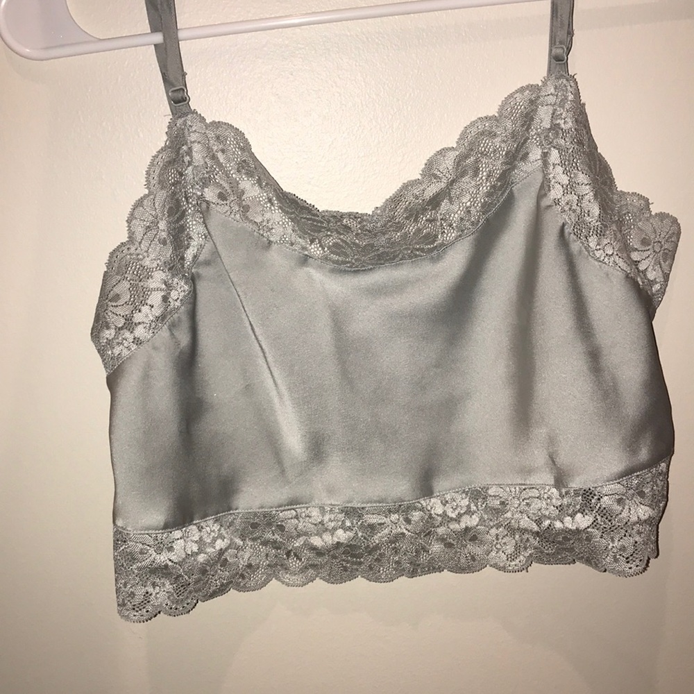 Satin blueish/gray tank